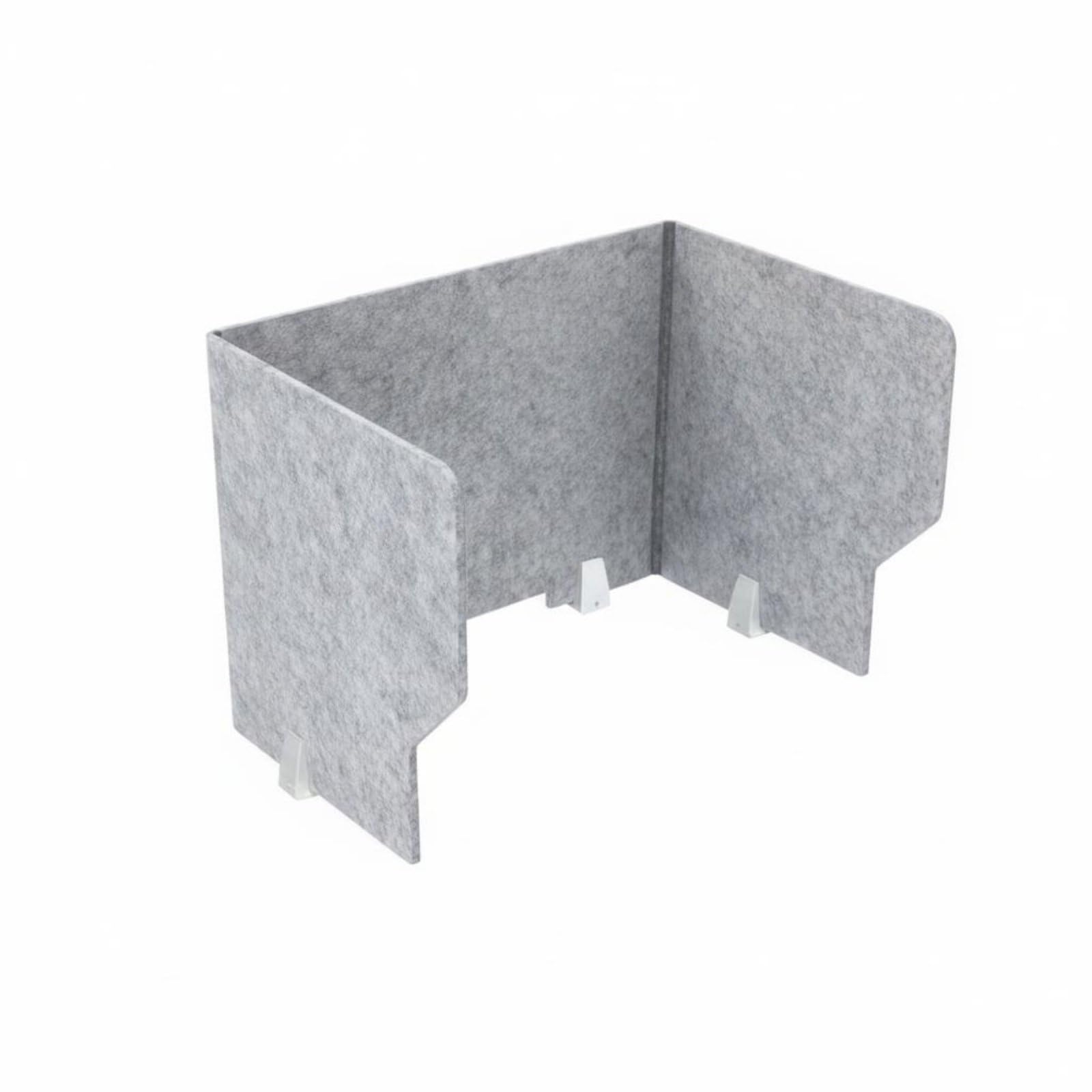 F Fityle Pantalla de Escritorio Oficina Panel Acústico Divisor Mampara Separador Autoportante con Absorción de Ruido y Orificio de Cables Adecuada para, 60CM, 3 Lados+4 Clips