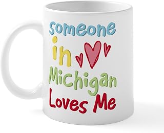 CafePress Someone In Michigan Loves Me Mug 11 oz (325 ml) Ceramic Coffee Mug