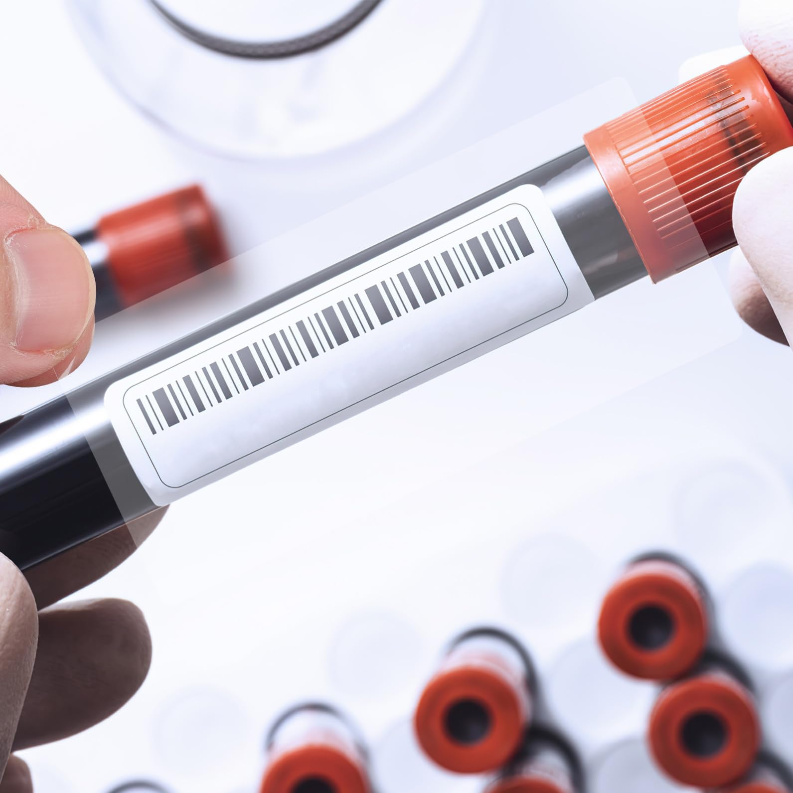 Abaodam 500 Etichette Adesive Protettive Trasparenti in Pvc 52x103 Mm per Codici a Barre, Resistenti a Graffi e Macchie, per Biblioteca, Ufficio e Scuola