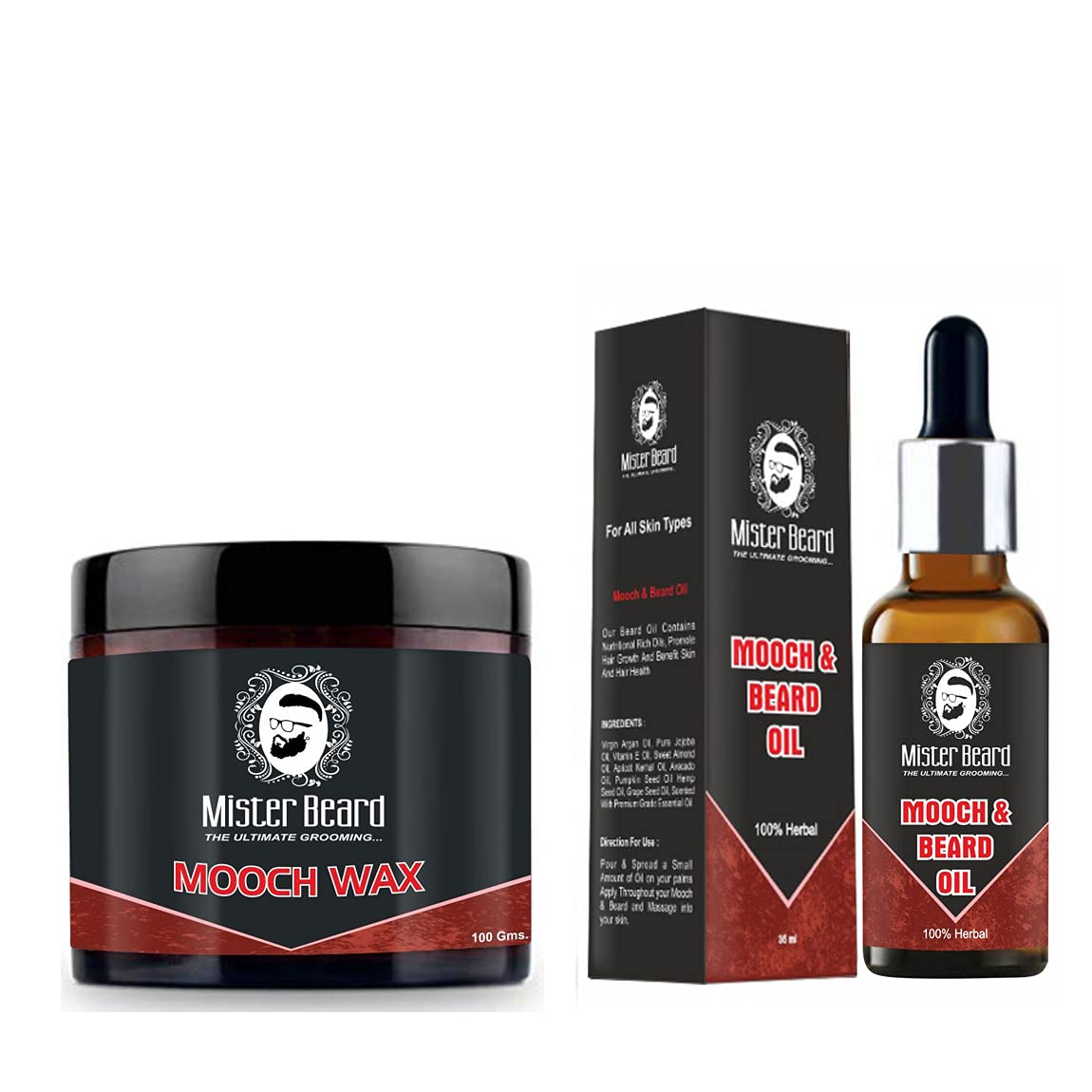 Mister Beard Mooch Wax 100gm with Mooch & Beard Oil 35ml Amazon.in