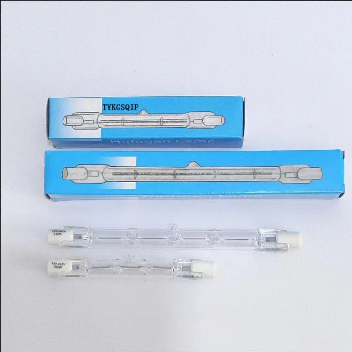 R7S Halogenlampe 118mm 2700K doppelseitig T3 lineare Halogenlampen, dimmbarer J-Typ Flutlicht für Stehlampen, Landschaftsbeleuchtung (400W-10 PC/118mm-230V)