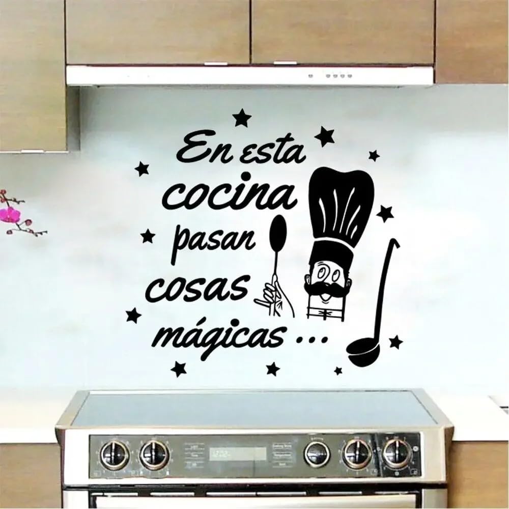 Vinyl Spanish Quotes Wall Sticker Mural Kitchen Room Decals Home Decoration Wallpaper 42x43cm