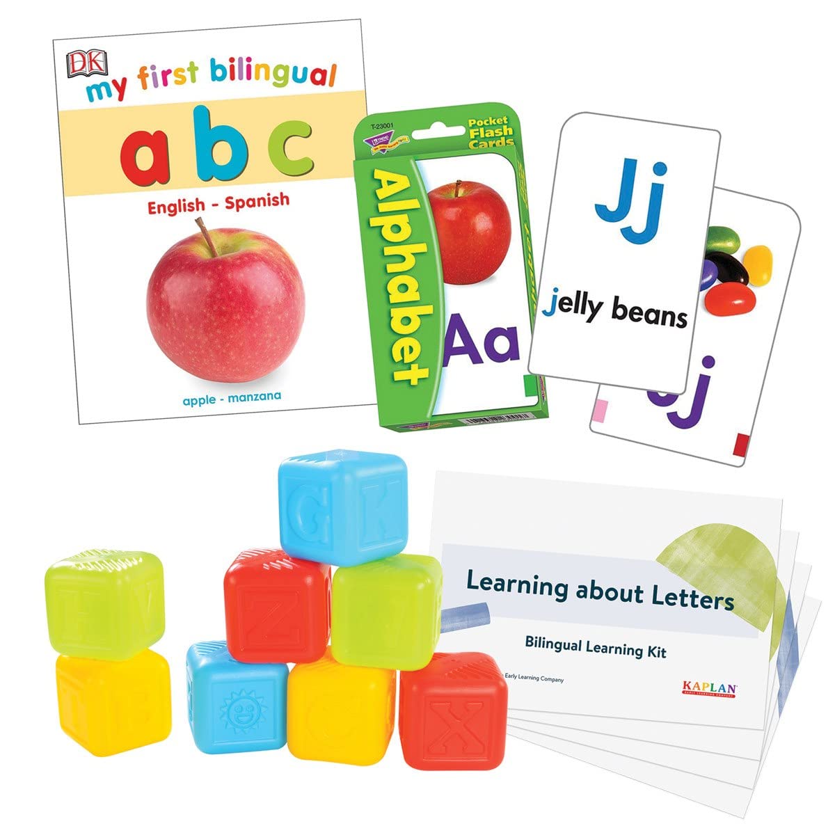 Kaplan Early Learning Learning about Letters Learning Kit - Bilingual Kit Promoting Early Literacy for Children