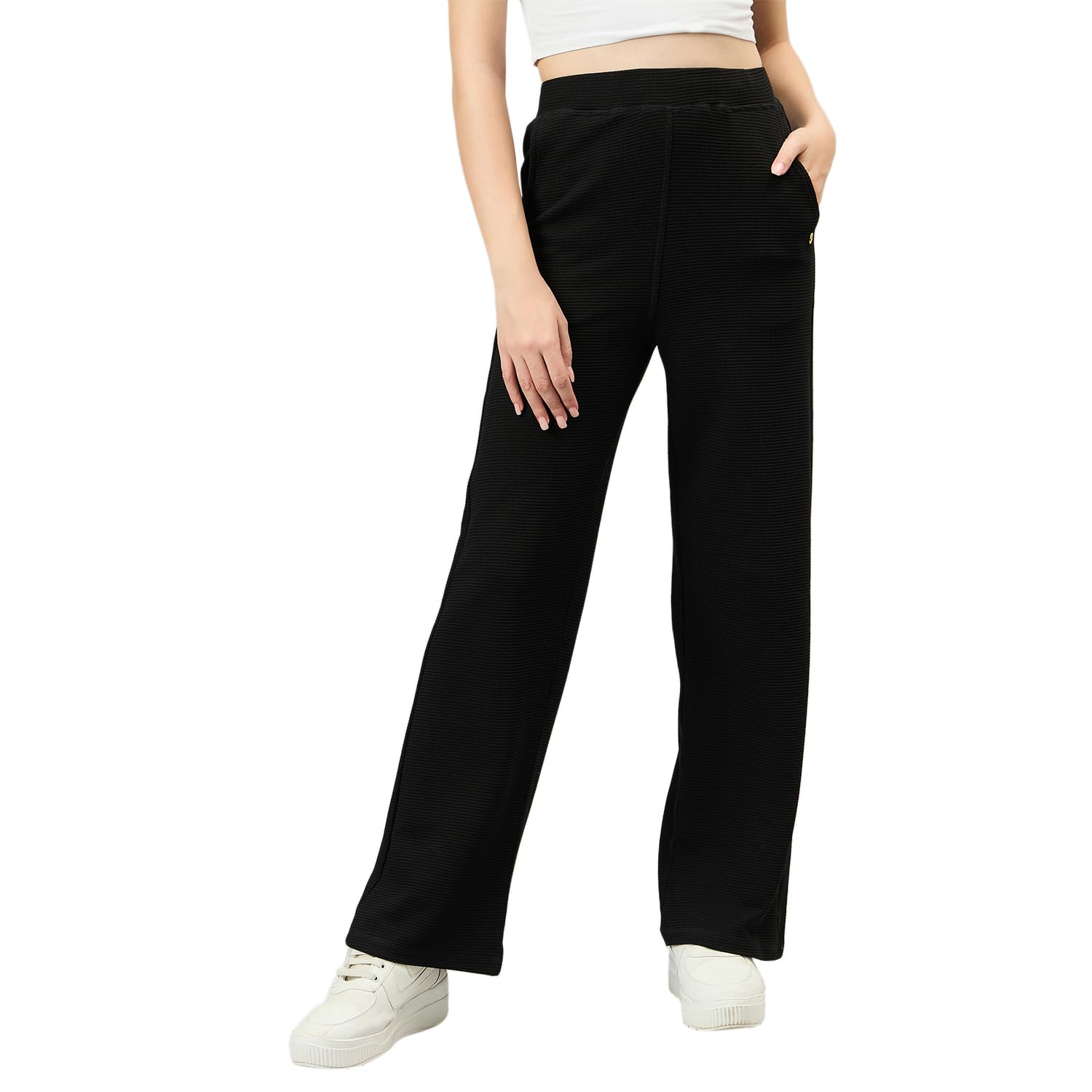 femea Cotton Mid-Rise Flared-Fit Track Pants for Women-picture-19