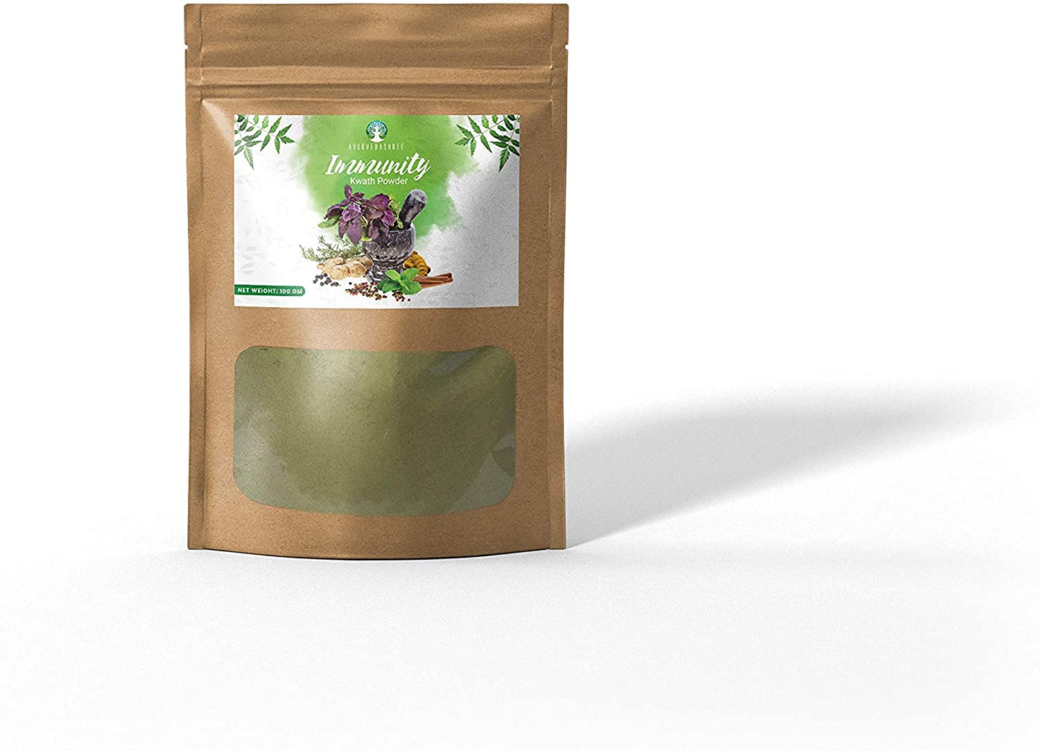AYURVEDASHREE Ayush Kwath 100 Gm | Herbal Kaadha | Natural Kaadha | Giloy | Mulethi | Neem | Tulsi | Ashwagandha | Ginger | Mint Leaf | Haldi | Kali Mirch | Ardusa | Jeera | Saunf | Triphala | Trikatu-image-7