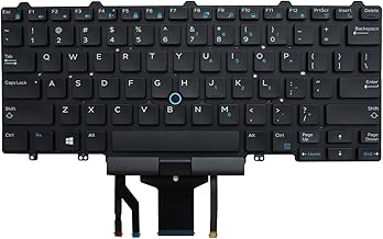 AUTENS Replacement US Keyboard for Dell Latitude E5450 E5470 E7450 E7470 7480 7490 5480 5488 Laptop No Frame, with Pointer, with Backlight