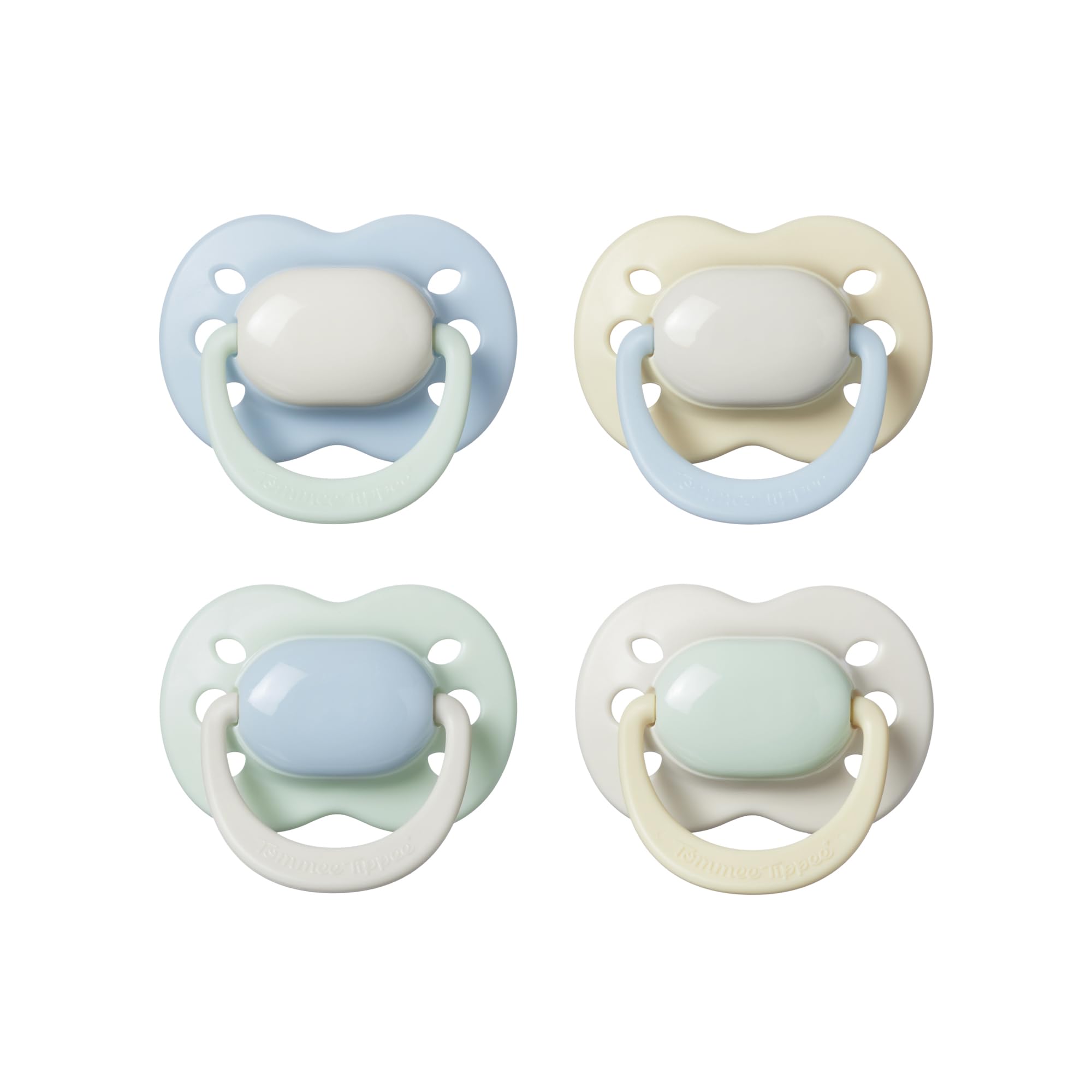 Tommee Tippee Ultimate Fit Soother, 0-6 Months, 4 Pack, Colour Blocked, Orthodontic Dummy for Babies Extra Air Holes