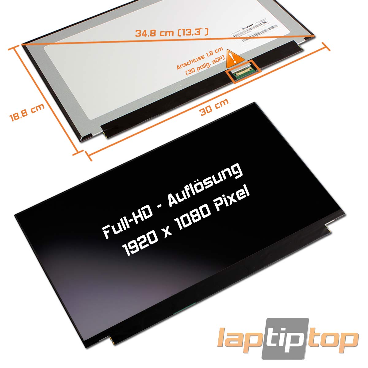 13,3" LED Display matt passend für Lenovo IdeaPad 720S-13IKB 81A8 Bildschirm Full-HD