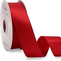 Vista 17 de Ribbli - Cinta de satén burdeos de doble cara, 1 pulgada x 50 yardas - Cinta burdeos oscuro de satén para envoltura de regalos, manualidades