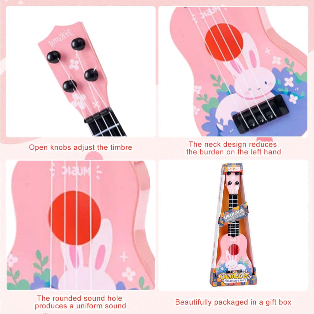 Kids Ukulele Toy, 36cm Toy Guitar with 4 Adjustable Strings, Kids Ukulele Musical Instrument - Image 4