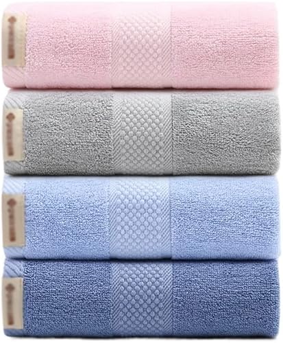 QDLZLG Wash a face and take a Bath Household Female Soft Absorb Water Quickly Dry not Easy to Drop Hair Big face Towel  Color  A 4PS  Size  72x34cm
