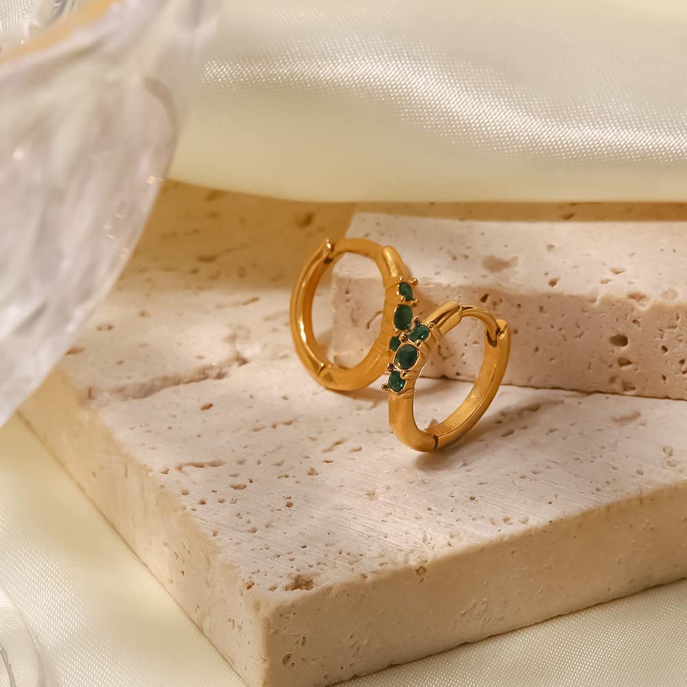 CFWSHJ Creolen aus 14-Karat-Massivgold über S925-Sterlingsilber, Set mit Perle und Moissanit, Klassische Vintage-Creolen, Luxus-Brautschmuck für Frauen