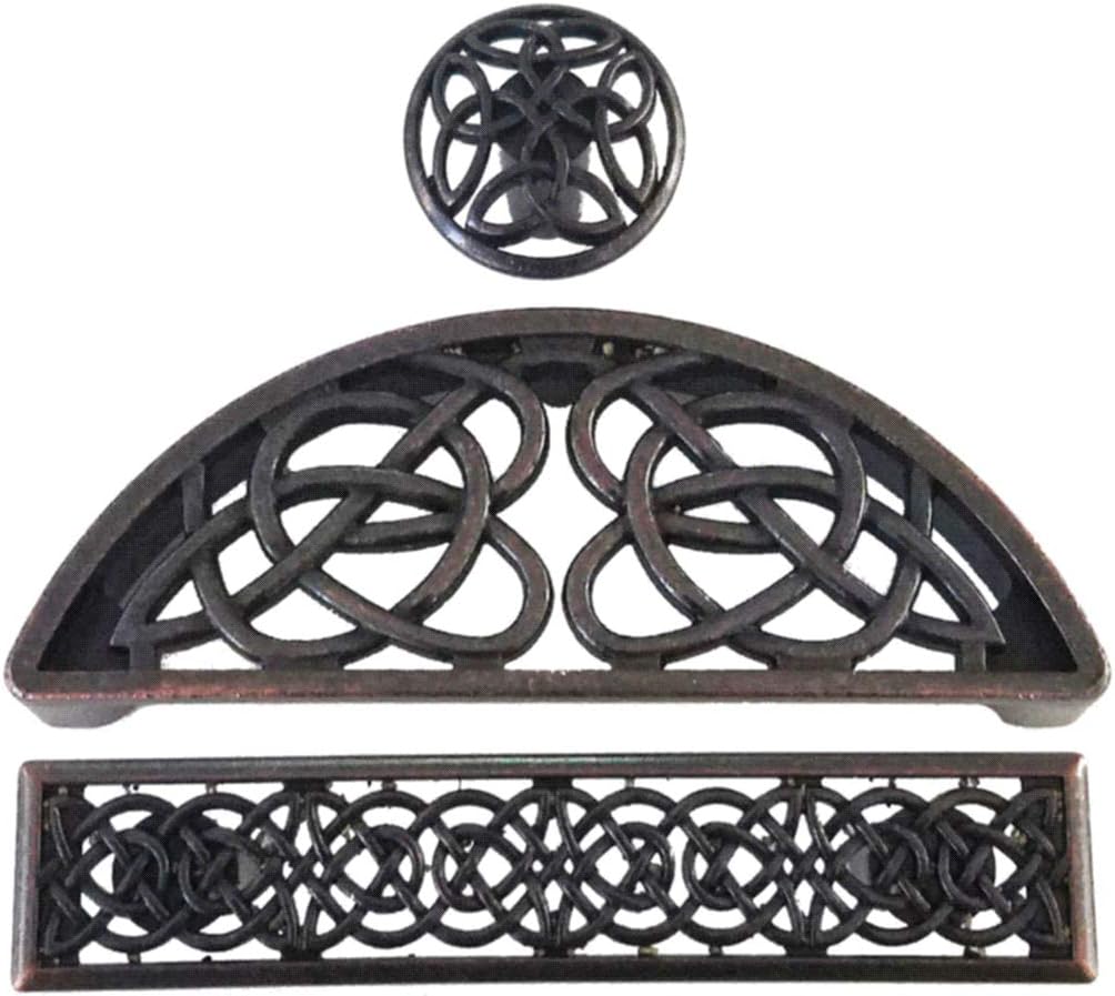 GENUINE TEXAS BRAND Set of 6 Timeless Celtic Knot Drawer Knobs in Oil Rubbed Brass