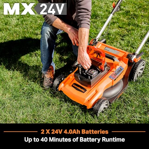 Image of LawnMaster 48V MAX Electric Lawn Mower, 19-inch Brushless Cordless Lawn Mower with 2X24V MAX 4.0Ah Battery and a Dual Charger-CLMF4819A