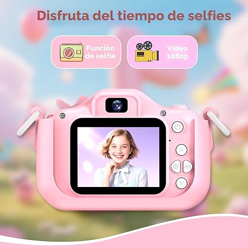 Vista 4 de Goopow Juguetes de Cámara para Niños de 3-8 Años Niñas Niños, Videocámara Digital para Niños con Cubierta Suave de Dibujos Animados, Mejor Regalo