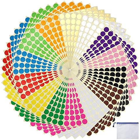 3920 Pcs 19mm Sticky Coloured Dots Round Dot Label Stickers 14 Colors 56 Sheets (3920) Cover