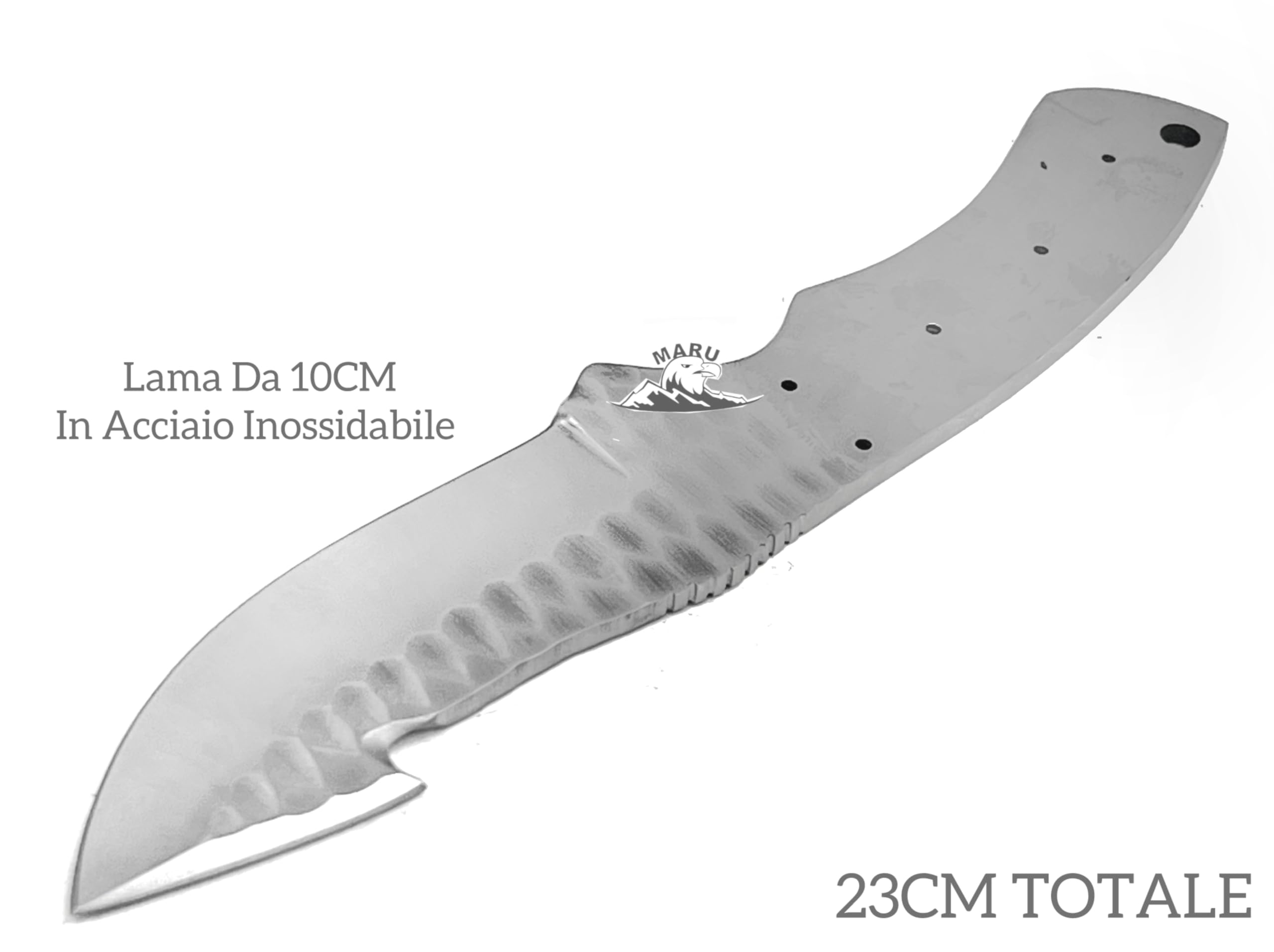Lama in Acciaio INOX Blank Blade per Coltello Fai da Te Grezzo, per Costruzione di COLTELLI, Coltello Lama FIssa