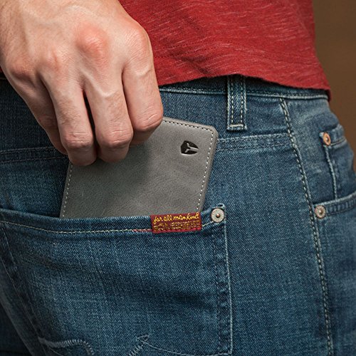 2 ID Window RFID Wallet for Men, Bifold Top Flip, Extra Capacity Travel Wallet (Slate Gray - Distressed Leather, Medium)