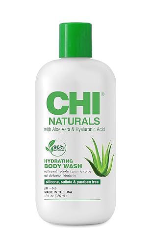 CHI Naturals with Aloe Vera Gel de baño hidratante, 12 onzas