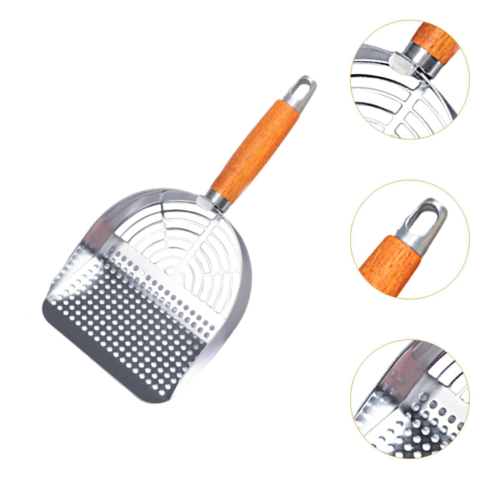 Baoblaze Stainless Steel Cats Litter Scoop Mesh Mesh Scooper Cat Litter Sifter for Puppy, Hole Type