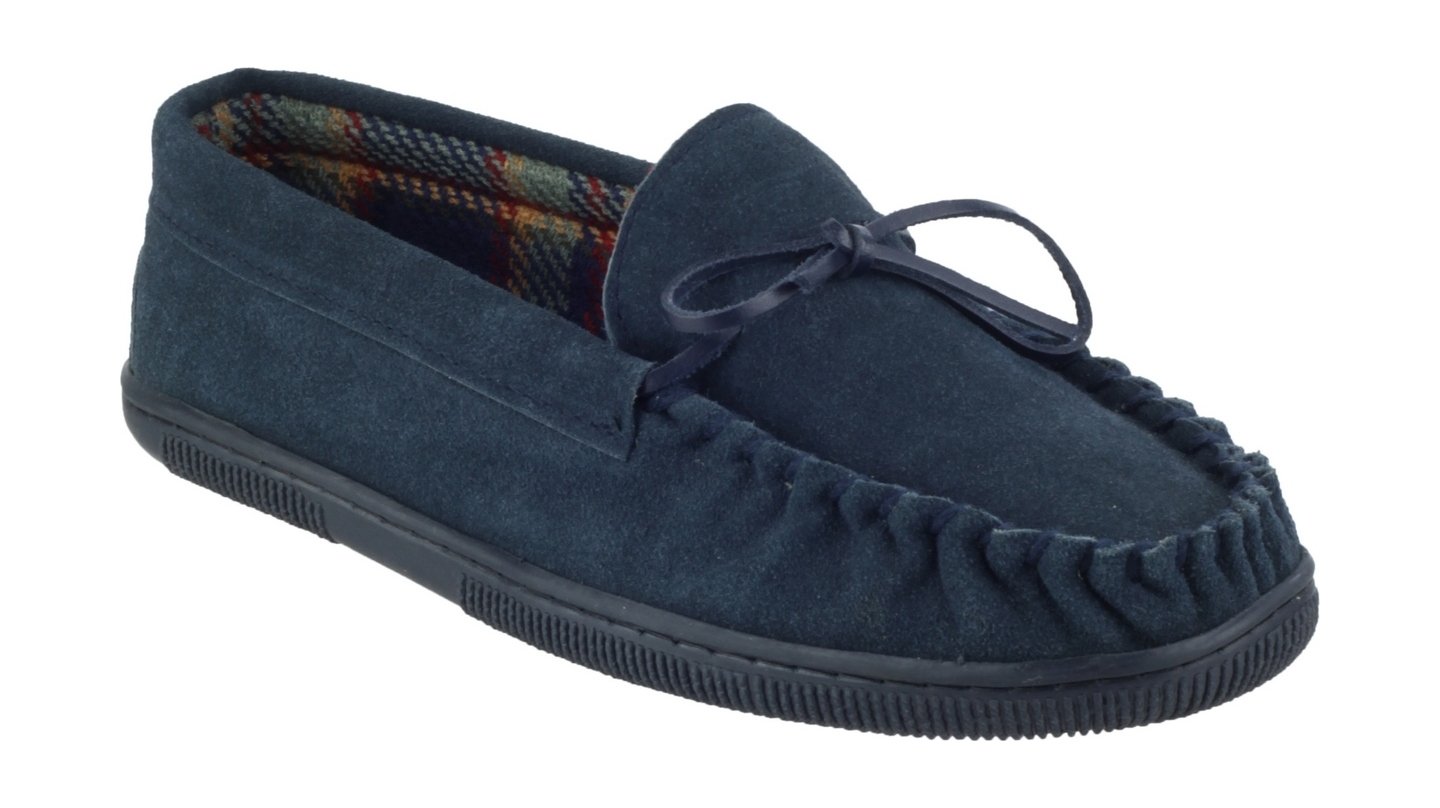 Cotswold ALBERTA Mens Moccasin Slippers Navy
