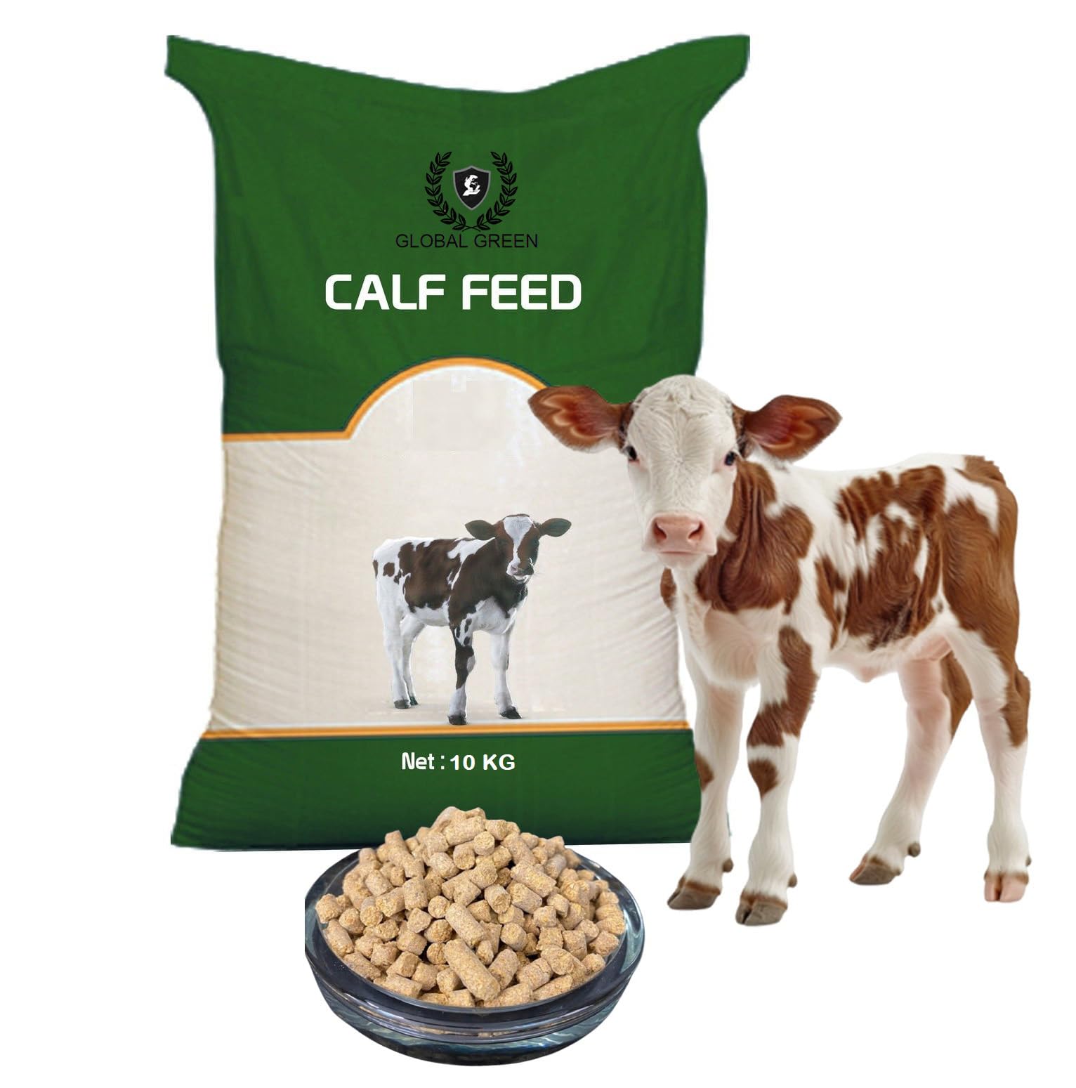 Global Green - Cattle Food for Fast Growth Calf & Buffalo 10kg (use 100 gram per Day for 1 Calf) Dry Pallet Form Animal Food-image-16