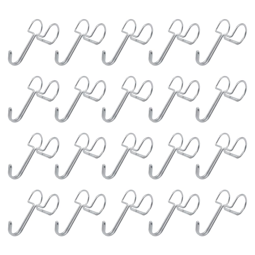 ONEBO20 Pcs 304 Stainless Steel S Shaped Hooks,Hanging Rod Hanging Hooks Sliding Wardrobe Pipe Hangers,Anti-Drop Metal Hangers Hang Hook,for Kitchen, Work Shop, Bathroom, Garden(15-17mm)