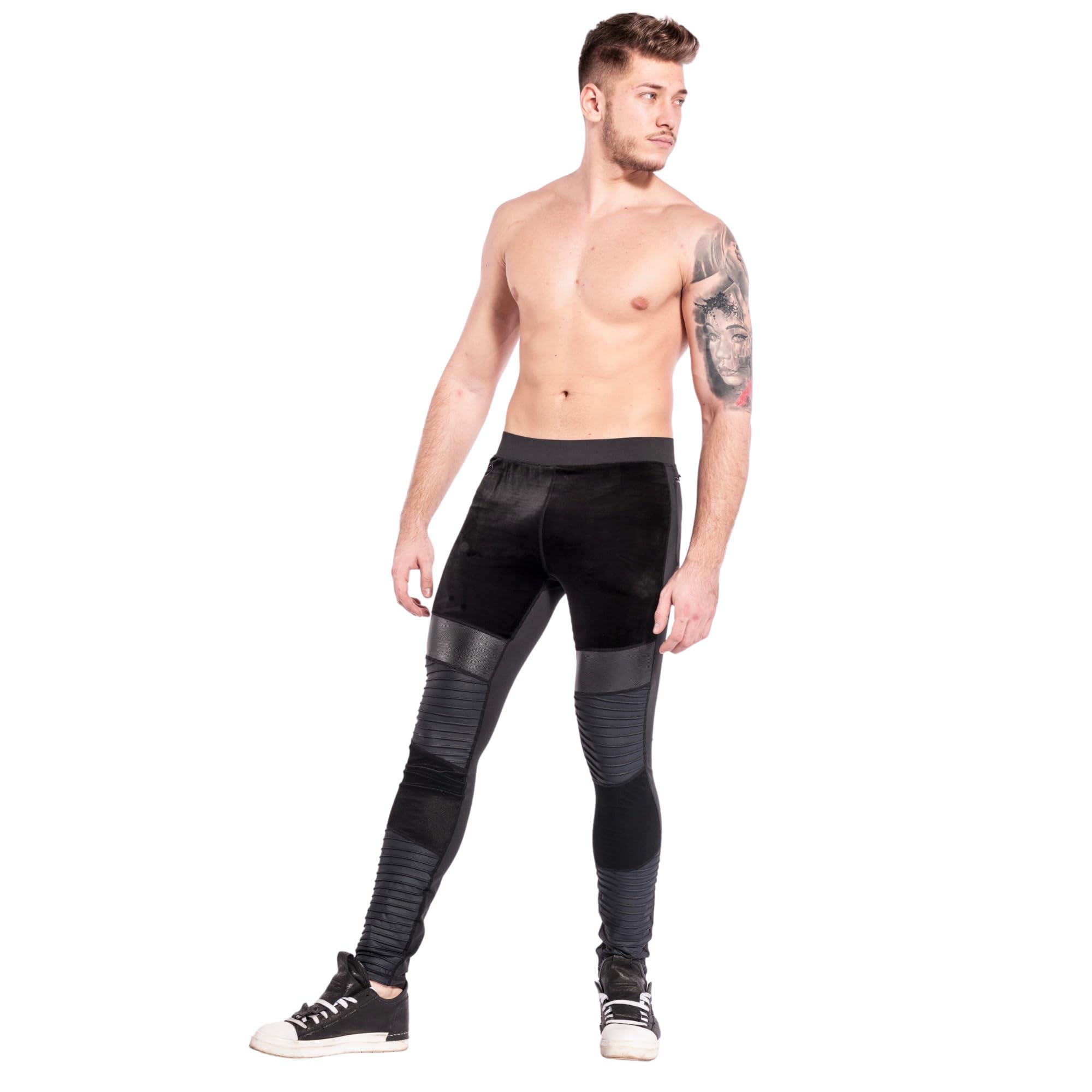 Kapow Meggings für Herren 'Supreme Range': Deluxe Kompressionsleggings mit Taschen für Streetstyle, Activewear, Lange Männerleggings für Sport, Mode und Festivals