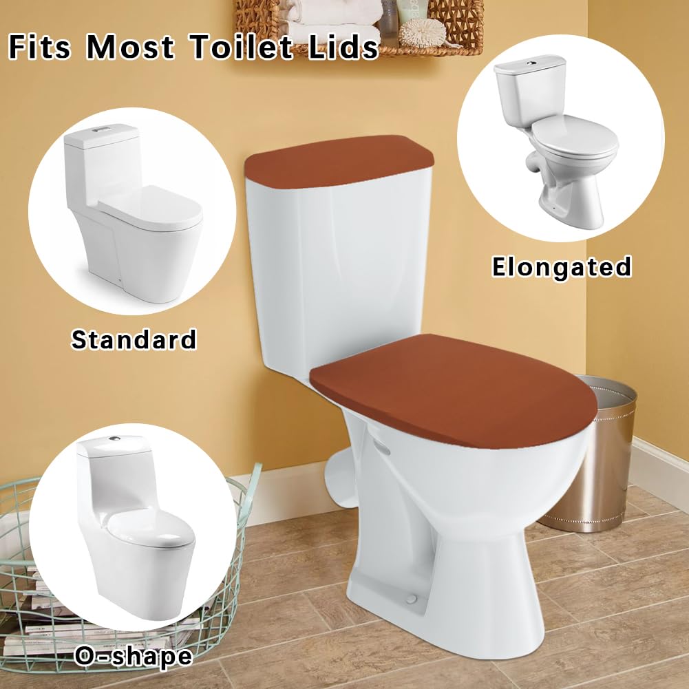 CREATCABIN Juego de Fundas de para Tapa de Inodoro, Fundas para Asiento de Baño, Funda para Tanque de Inodoro, Suaves, Antideslizantes, Ajustables, Lavables A Máquina, A Prueba de Polvo, Se
