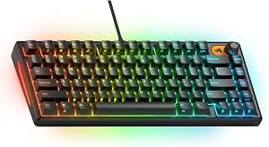 GLORIOUS Gaming Teclado GMBK 75% – Teclas MX Intercambiables, Cable USB Desmontable, IP57 Resistente a Agua y Polvo, RGB 10 Zonas, switches silenciosos, 321x137x41 mm – Distribución QWERTY inglés