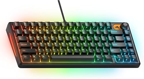 GLORIOUS Gaming Keyboard GMBK 75% - Swappable MX Compatible keycaps, Detachable USB Cable, IP57 Water and dust Resistant, 10 Zone RGB Lighting, Quiet switches - 321x137x41 mm - English QWERTY Layout