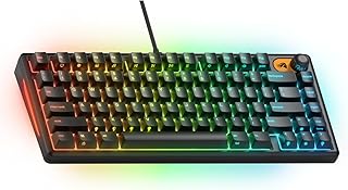 Glorious Gaming Teclado GMBK 75% - Teclas MX Intercambiables, Cable USB Desmontable, IP57 Resistente a Agua y Polvo, RGB 10 Zonas, switches silenciosos - 321x137x41 mm - Distribución QWERTY inglés