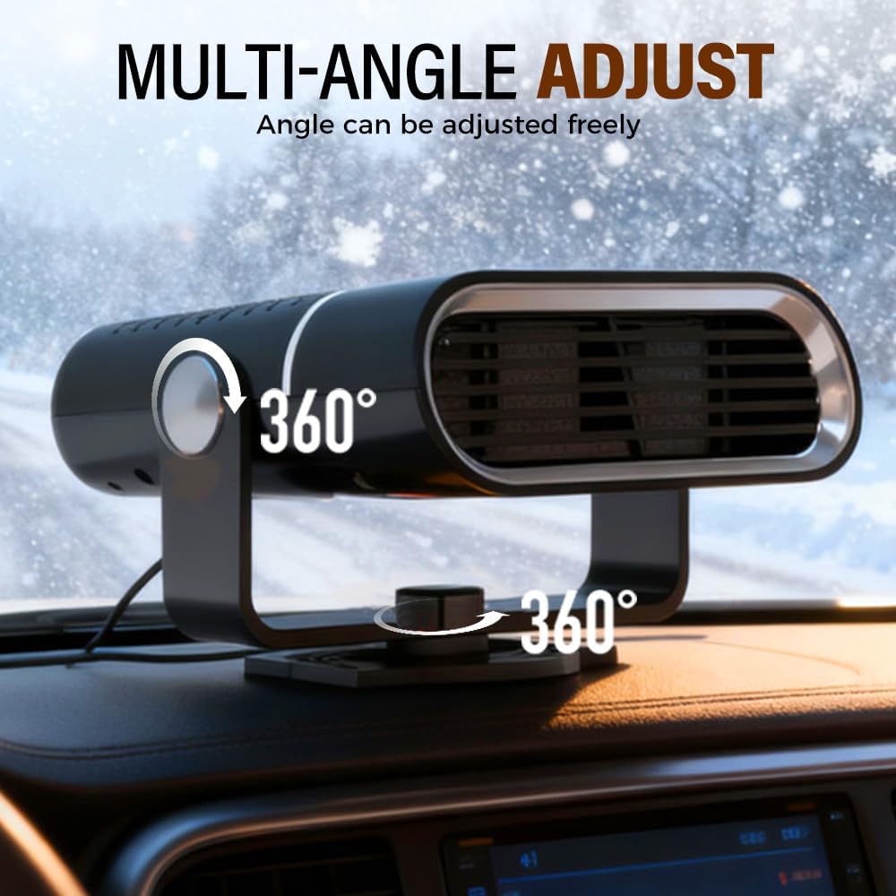 Riscaldatore per auto, kit sbrinatore portatile invernale per auto, 12 V, per parabrezza dell'auto che si collega all'accendisigari