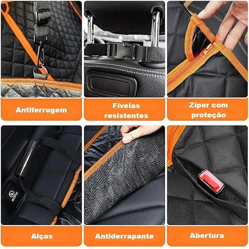 Capa Protetora Pet Impermeável Para Banco De Carro 5 em 1 Com Cinto