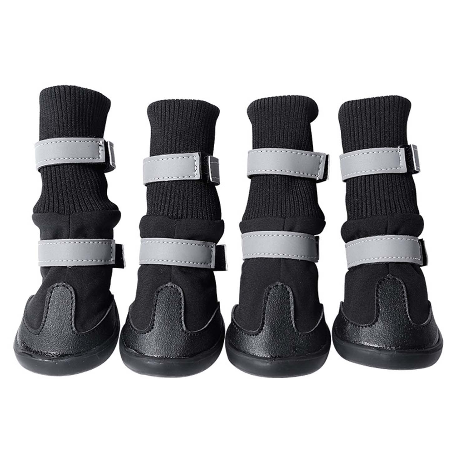 Bottes Imperméables pour Chien Hiver Réfléchissant Pet Shoes Outdoor Anti-Slip Snow Booties Patte Protecteur pour Moyen Grands Chiens