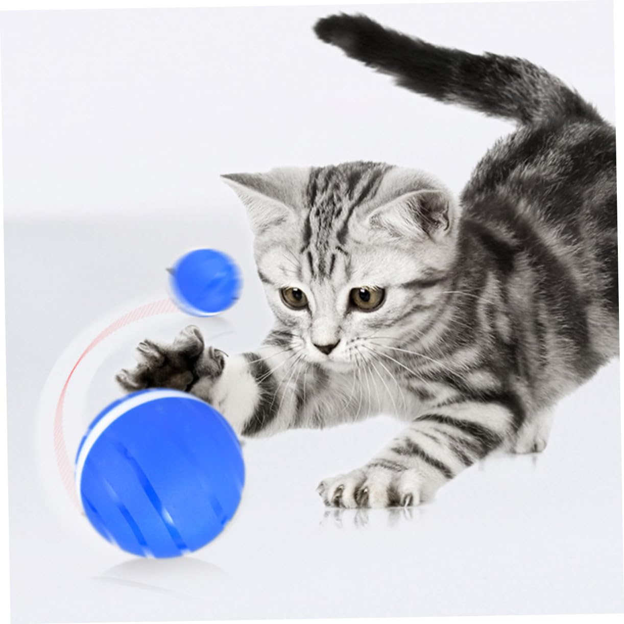 Happyyami 2 Piezas Pelota de Juguete para Mascotas Juguete automático para Gatos Pelota iluminada Gato Juguetes Juguete pequeño Mascota Jugando a la Pelota Gato rodando Bolas USB AbS