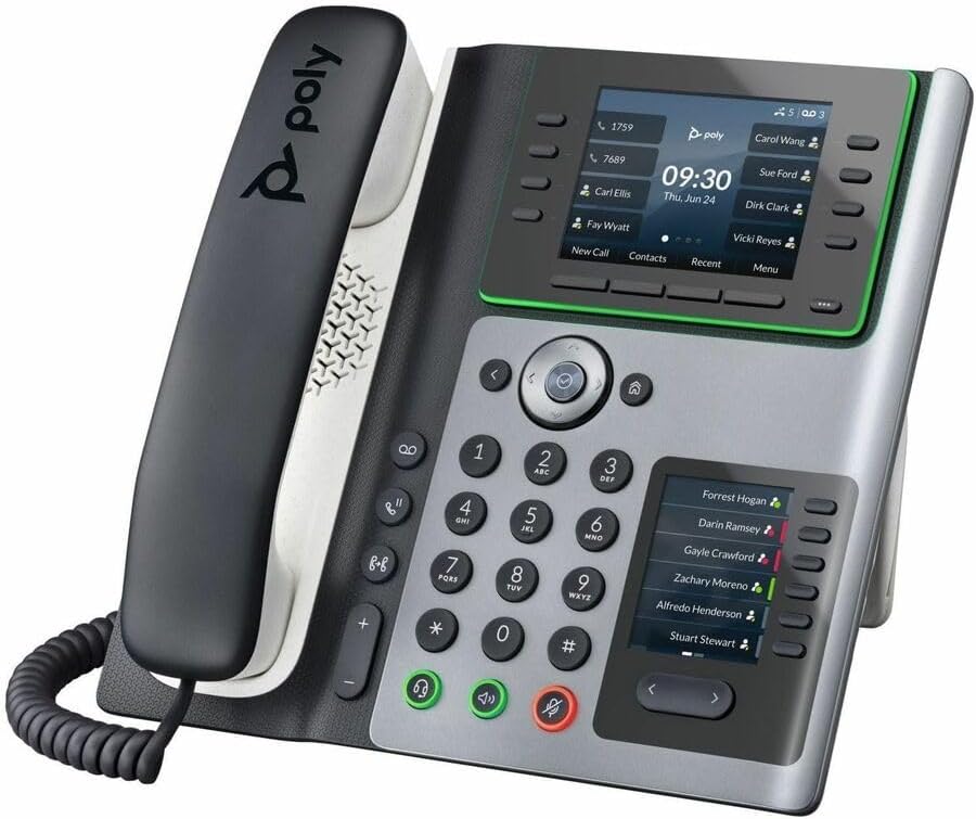 Poly Edge E400 IP Phone - Corded - Corded - Desktop - TAA Compliant - VoIP - 2 x Network (RJ-45) - PoE Ports