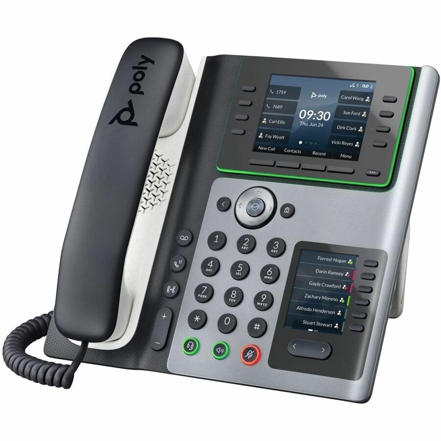 Teléfono IP Poly Edge E400 con VoIP y PoE miniatura 4