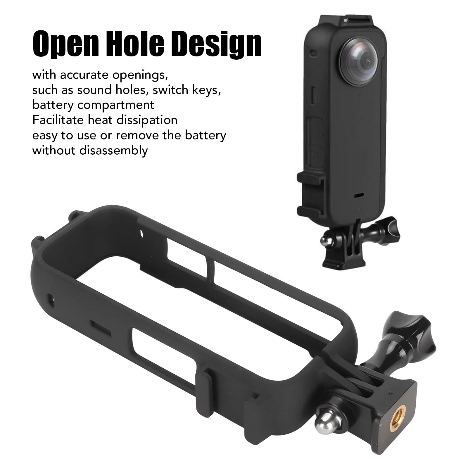 Custodia Protettiva in Lega di Alluminio per ONE X3, Supporto Cold Shoe, Custodia Vlog Telaio Protettivo Shakeproof Dropproof per Fotocamera ONE X3