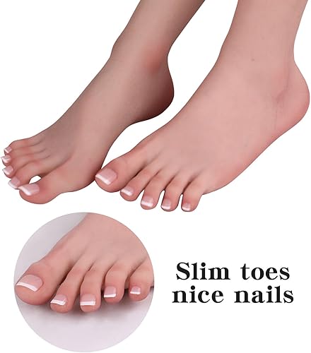Miniatura 4 de EQAIWUJIE 11 par de pies femeninos modelo de silicona suave arrugas en las plantas de los pies, maniquí de tamaño real estilo ballet con uñas (color
