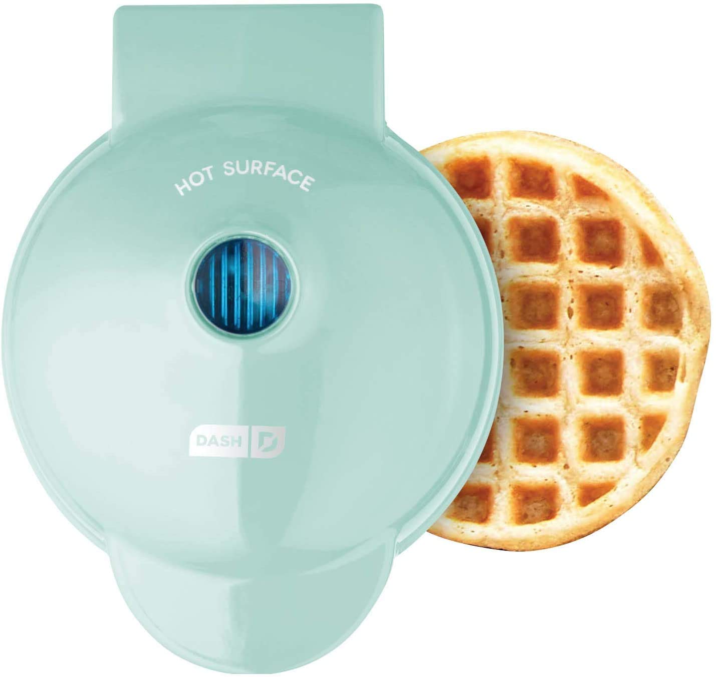 Goodern Mini Waffle Maker Machine for Individuals Paninis Hash Browns & Other On the Go Breakfast Lunch or Snacks, with Easy to Clean Non-Stick Sides. (Aqua)