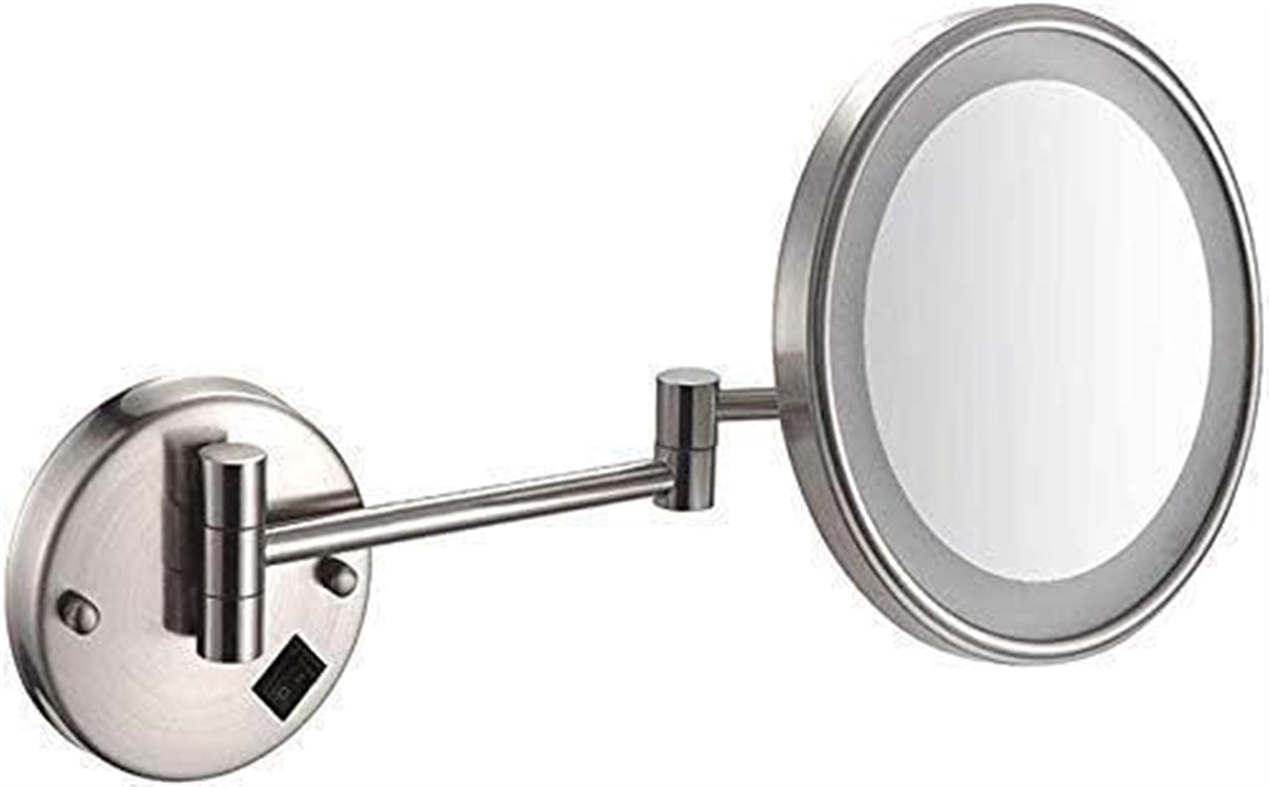BJKYTMLM Espejo de Pared for baño, con luz LED, Espejo de Afeitar con Carga USB, Aumento 3X Extensible