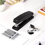 Deli Stapler, stapler de bureau, 2 Faites votre valise, 25 Capacité de la feuille, y compris 2000 Agrafes et 2 Enlevant les agrafes 2 Boîte, noir