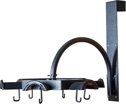 EASY-UP Pro Non-Slip Carousel Tack Rack with Hooks | Color Gray Armor | Enhanced Tack Room Organization | Convenient Carousel Design | Non-Slip Racks
