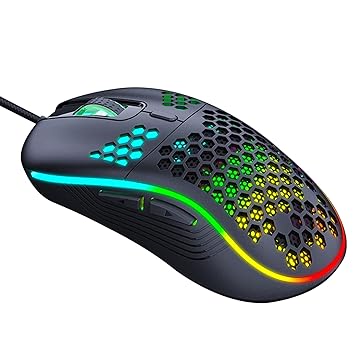 VEGCOO C32 Honeycomb Wired Gaming Mouse, 6 Level DPI up to 7200, 6 Programmable Buttons, 14 Programmable Backlights, with Macro Settings and High Precision Sensor Designed for PC & Laptop Gamers