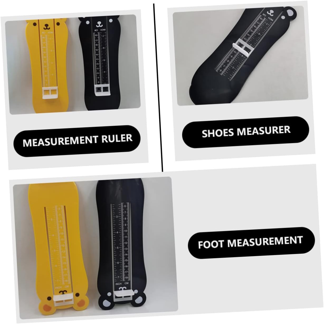 2pcs Cartoon Foot Measuring Device for Boys and Girls Accurate Shoe Measurement Ruler Chart for Toddlers