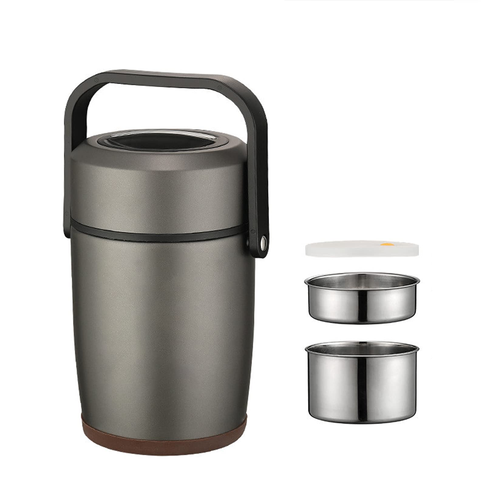Lonchera Bento, contenedores térmicos apilables de acero inoxidable con bolsa de almuerzo aislada, contenedor de almacenamiento de alimentos a prueba de fugas de 2 compartimentos para niños, adultos,