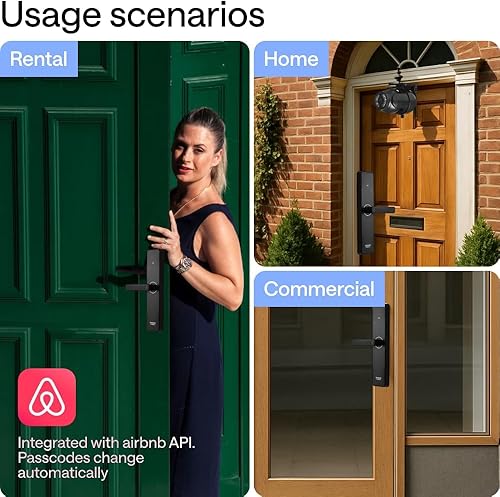 Miniatura 3 de Cerradura de puerta inteligente WiFi con cámara, estándar DIN europeo (no compatible con ANSI de EE. UU.), juego de cerradura de embutir sin llave