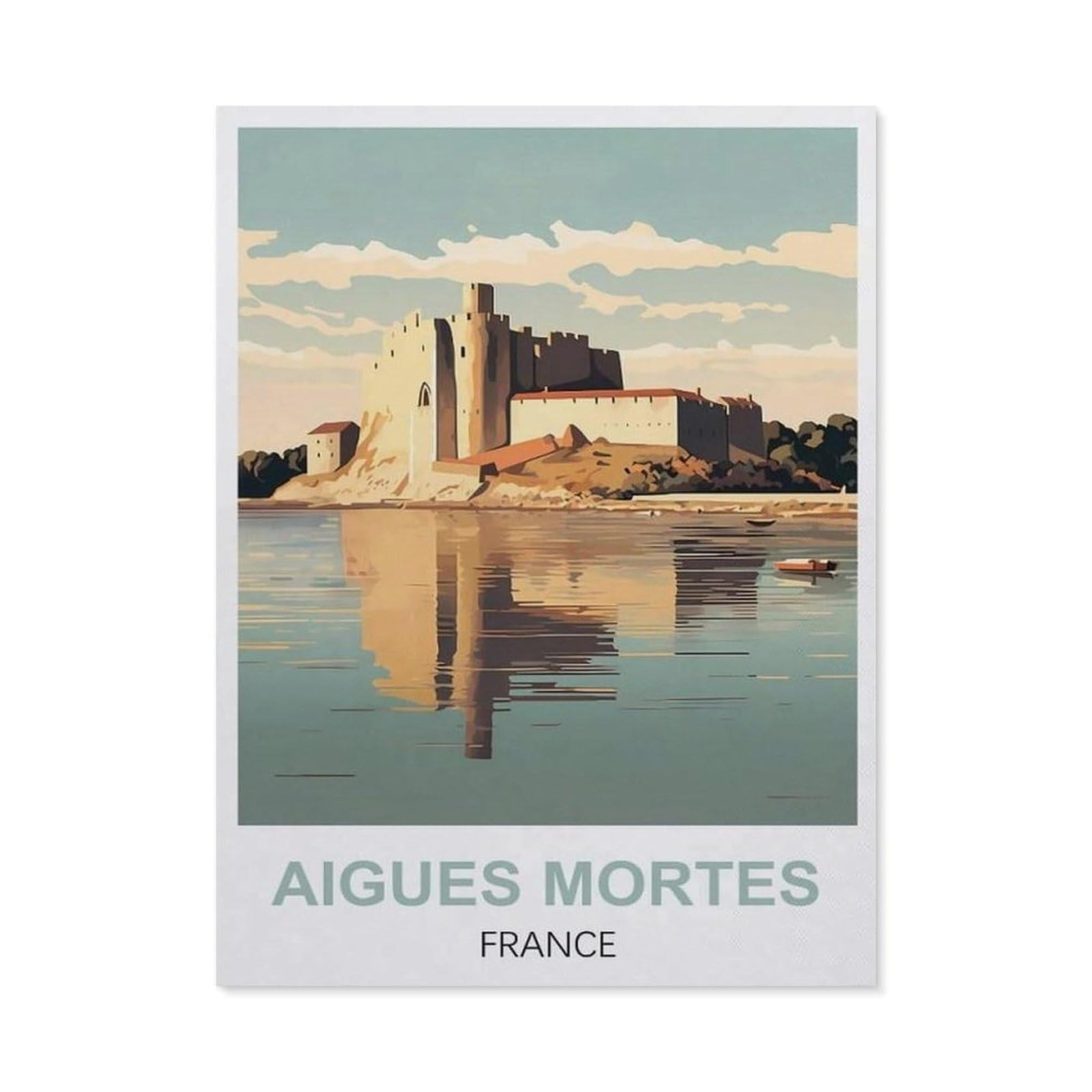 Vintage Metal Tin Sign，Aigues Mortes France(20x30cm）