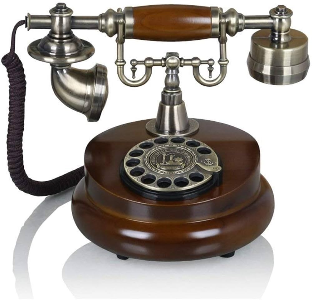 ZYK Retro Mobile Phone, Wooden Handle And Metal Body, Multi